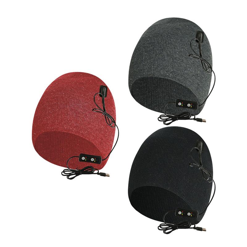 USB 충전식 전기 온열 비니 모자 남녀 공용, 야외 스포츠 스키 따뜻한 겨울 비니
